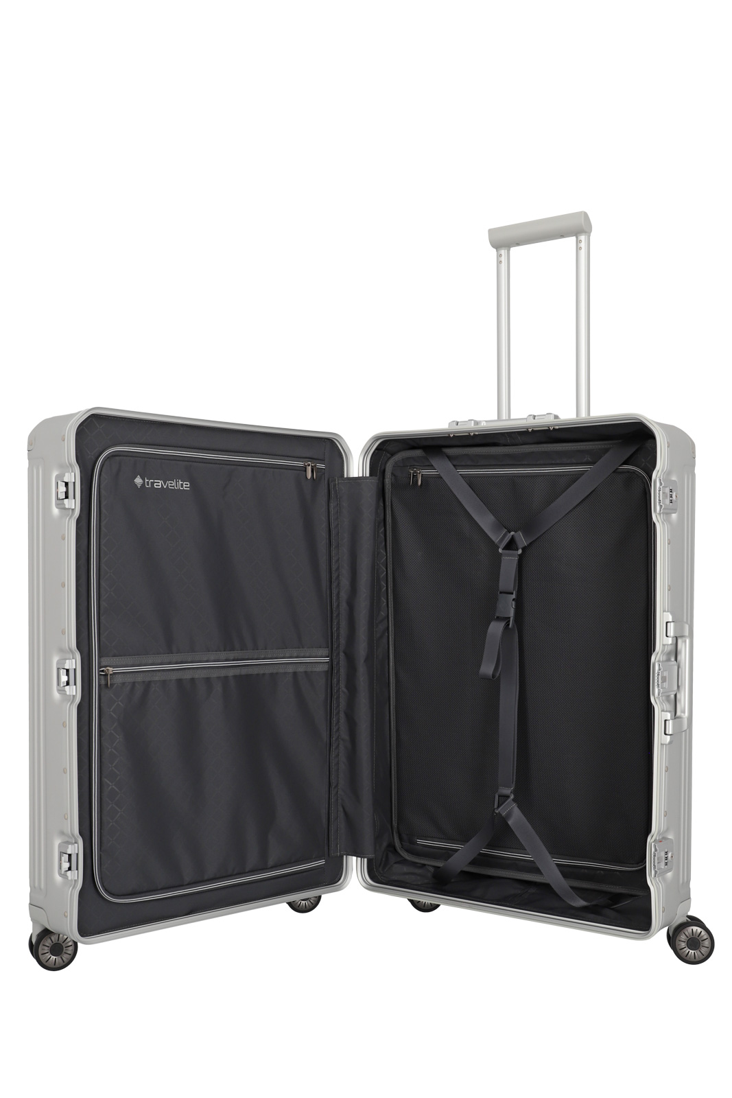 travelite, Next, 4-Rad Aluminium Trolley L, 52 x 77 x 29, Silber