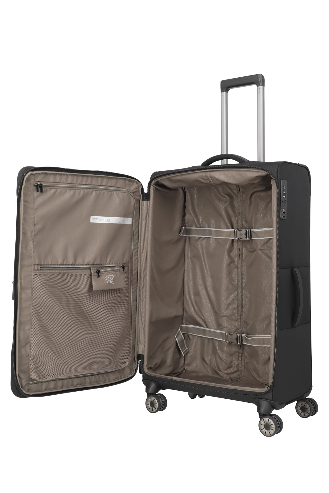travelite, Crosslite 5.0, 4-Rad Trolley, M erweiterbar, Schwarz