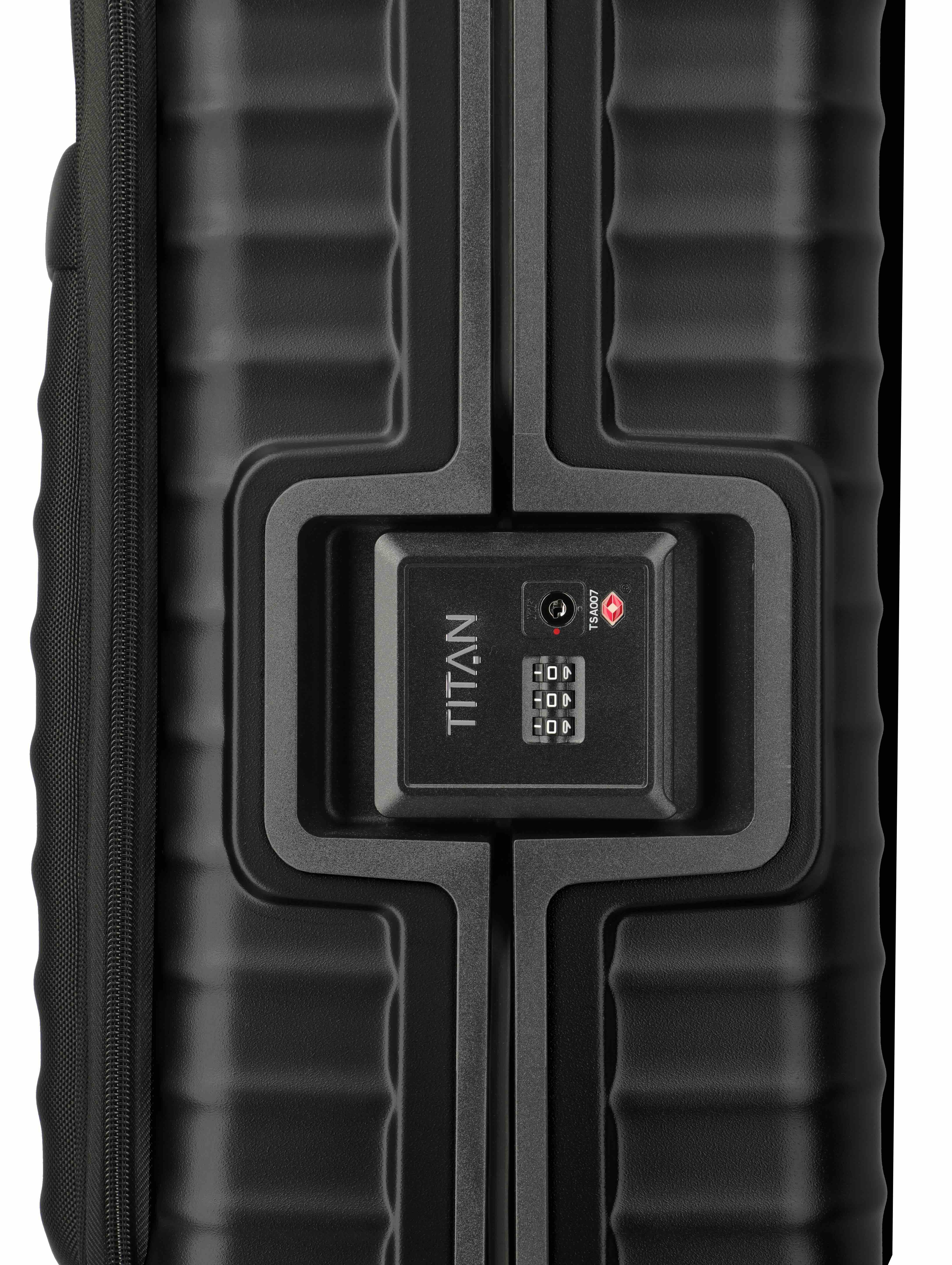 TITAN, OVERSEAS, 4-Rad-Trolley, S mit Vortasche, Nightshade Black TITAN, OVERSEAS, 4-Rad-Trolley, S mit Vortasche, Nightshade Black