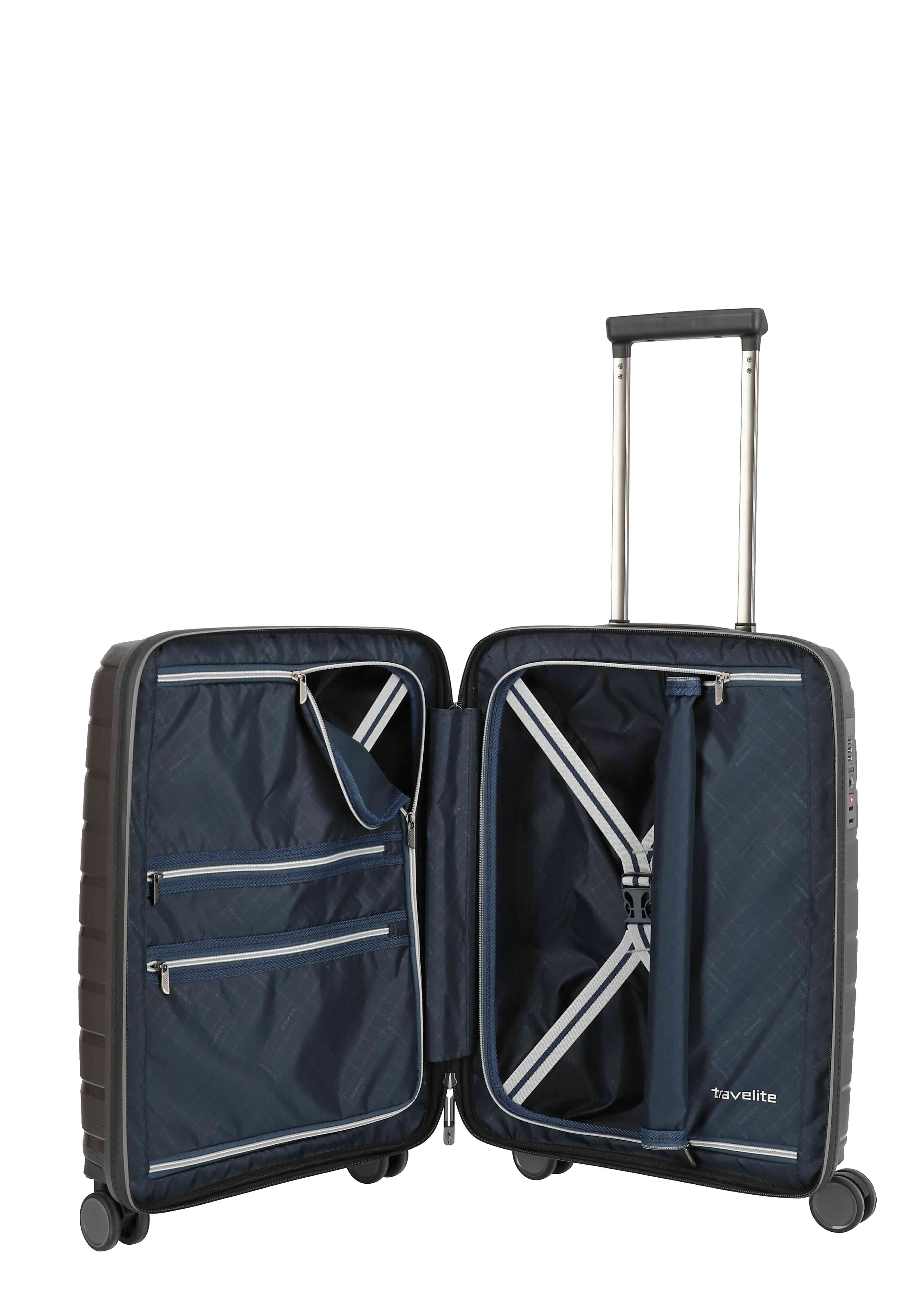 travelite  AIR BASE 4-Rad Trolley S mit Vortasche, Anthrazit, 39 x 55 x 23cm