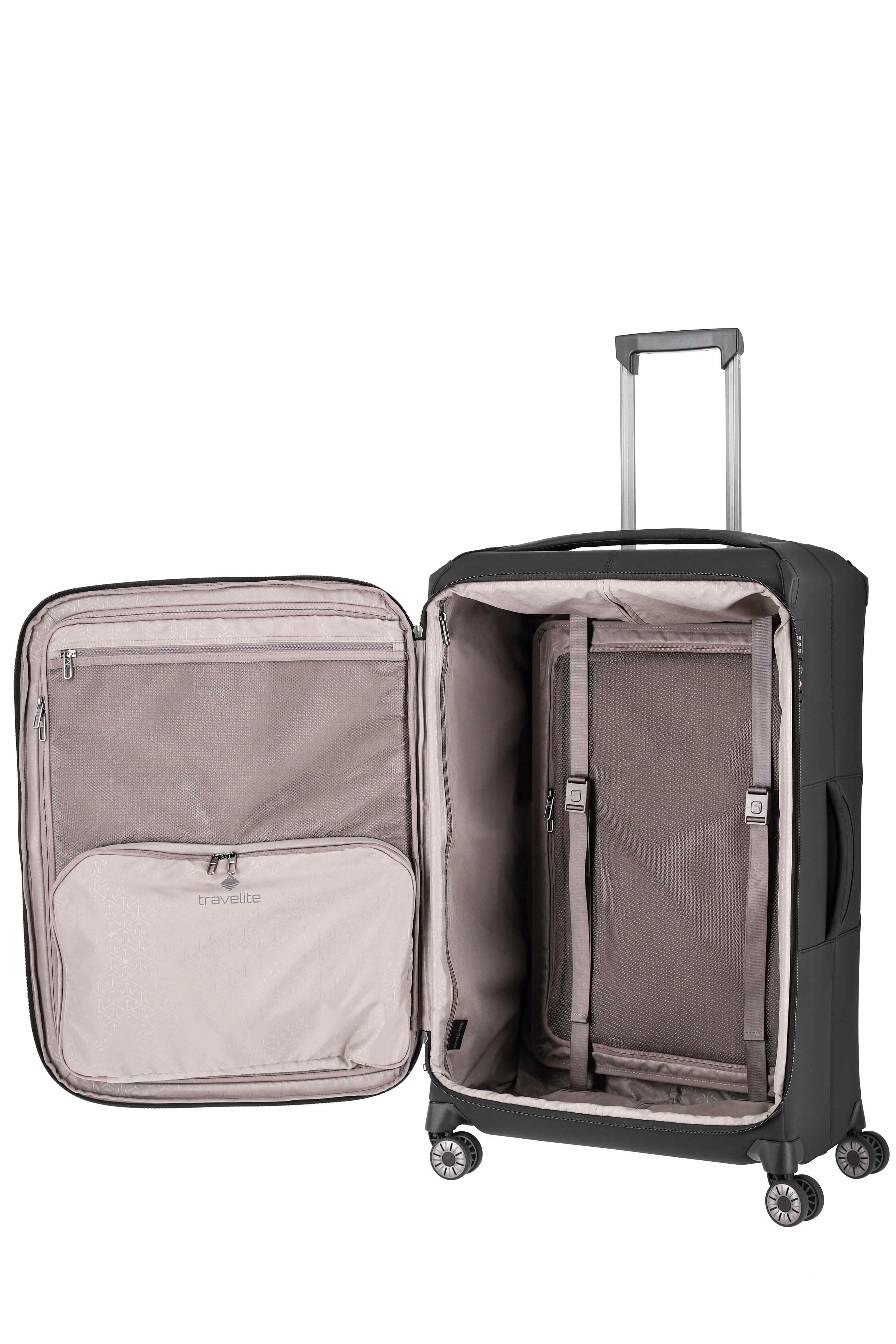 travelite, PRIIMA, 4-Rad Trolley, L erweiterbar, 48 x 79 x 31/34, Schwarz