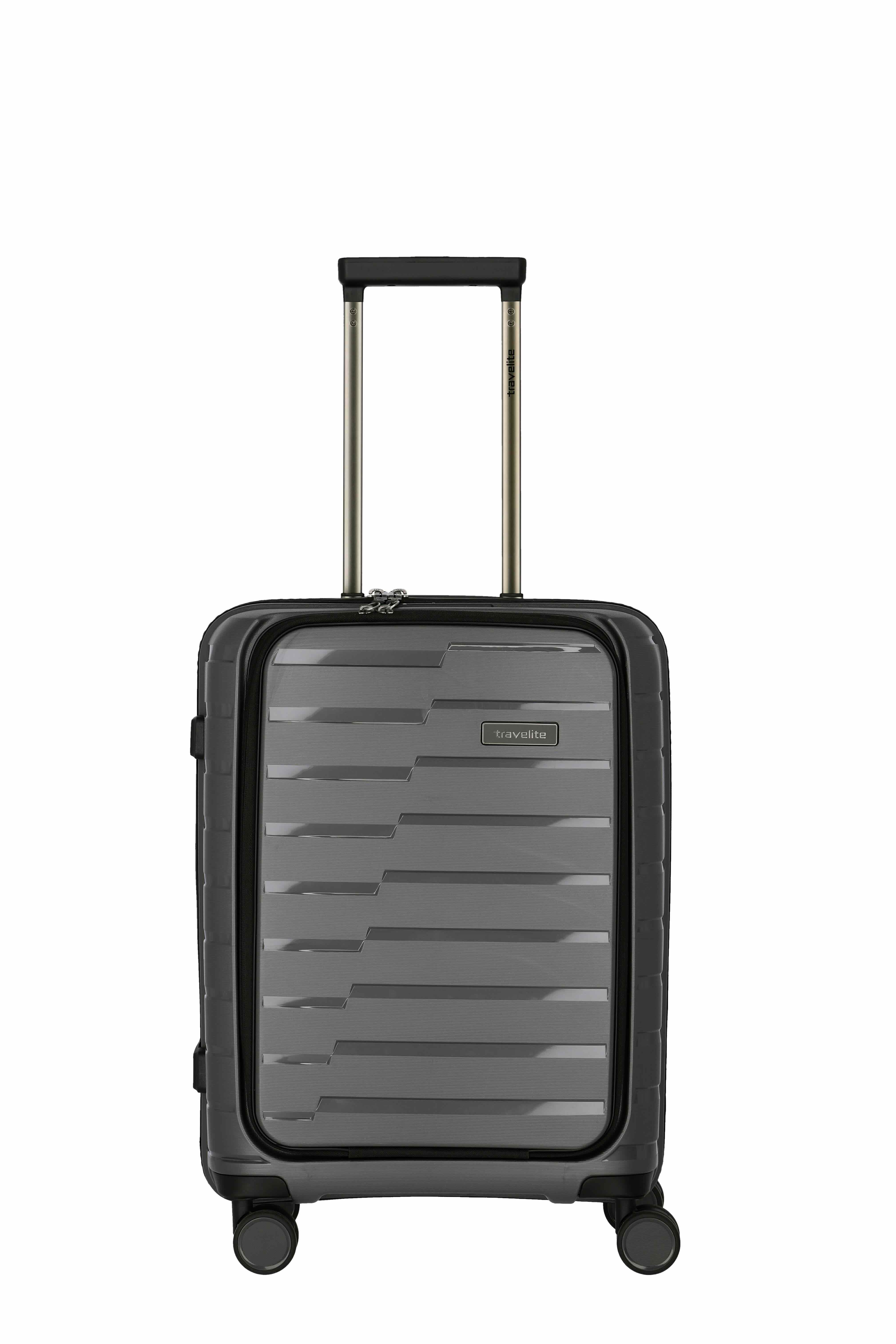 travelite  AIR BASE 4-Rad Trolley S mit Vortasche, Anthrazit, 39 x 55 x 23cm