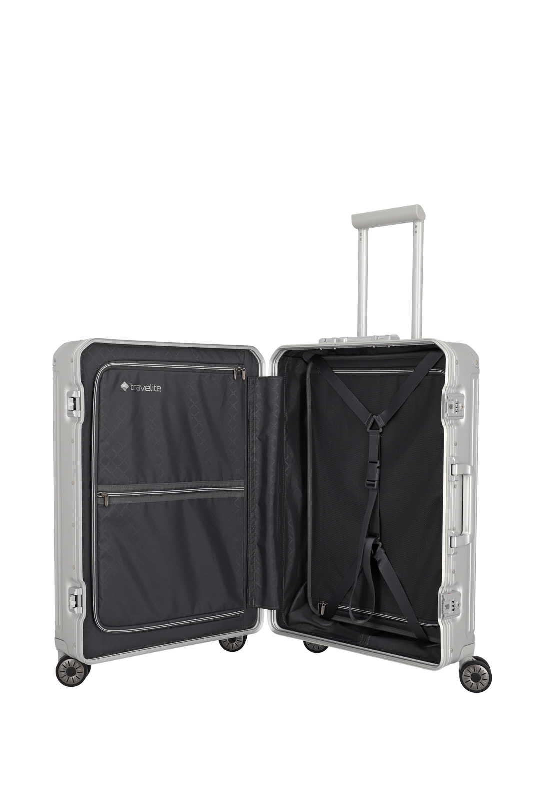 travelite, Next, 4-Rad Aluminium Trolley M, 47 x 67 x 26, Silber
