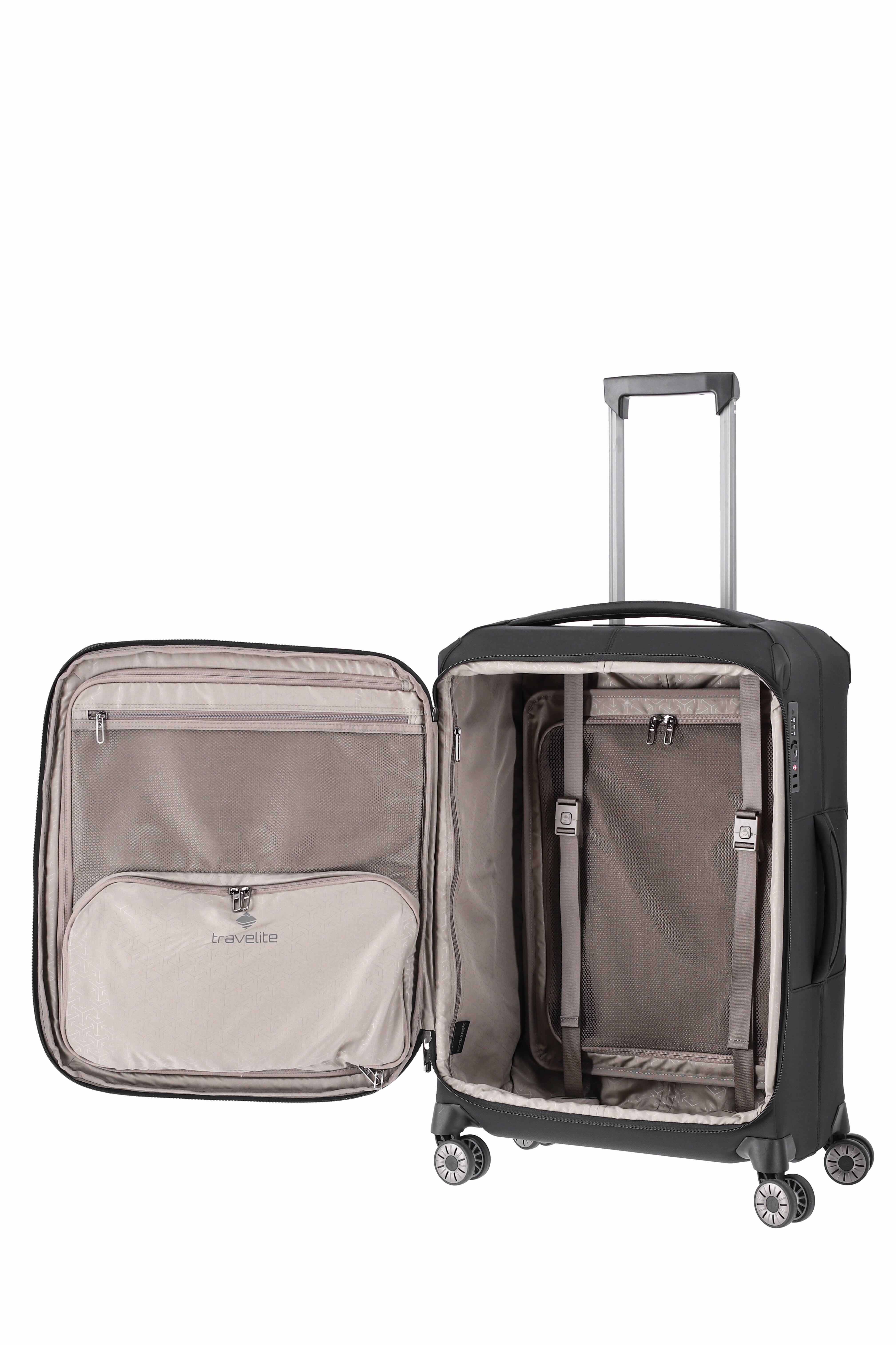 travelite, PRIIMA, 4-Rad Trolley, M erweiterbar, 45 x 68 x 27/30, Schwarz