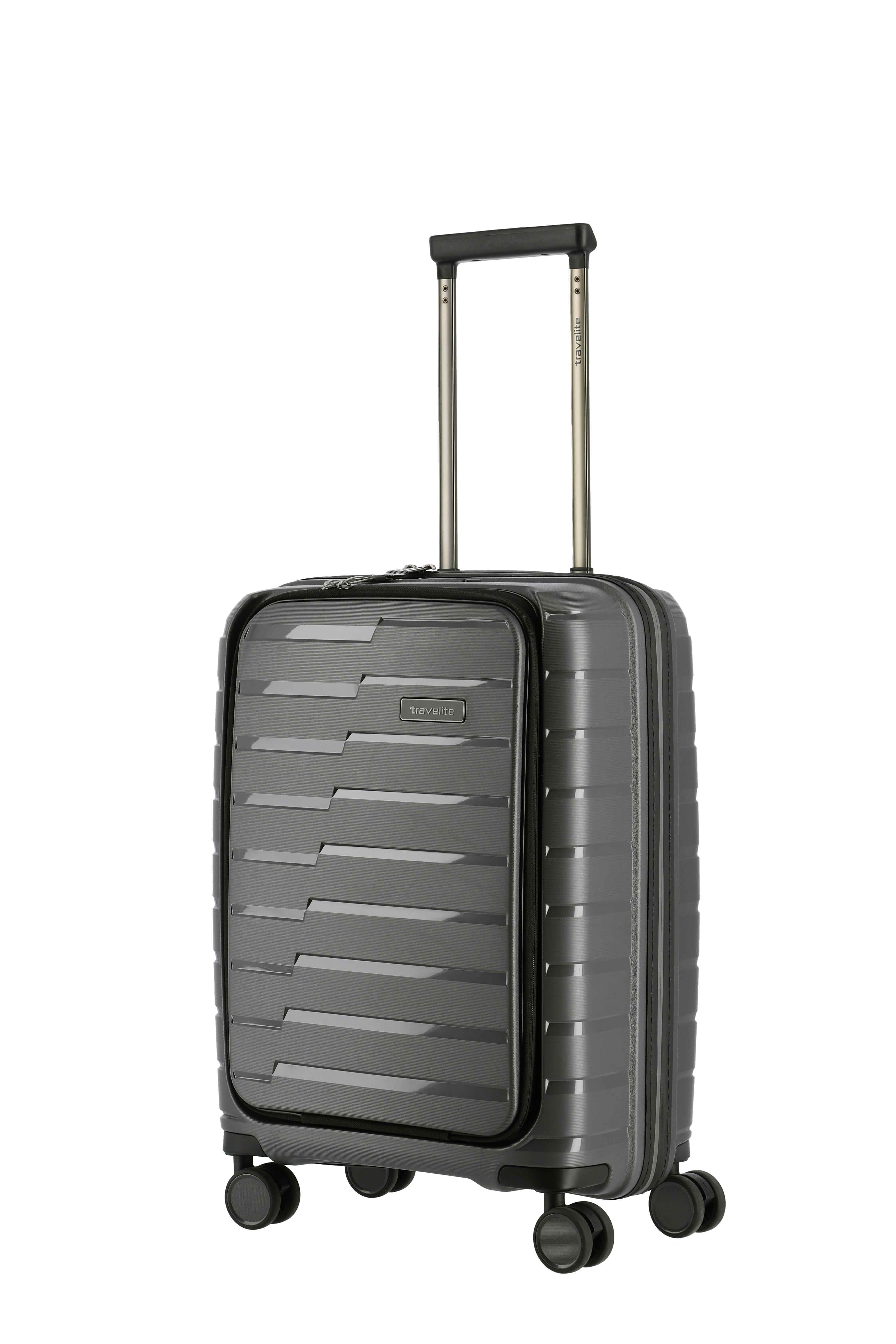 travelite  AIR BASE 4-Rad Trolley S mit Vortasche, Anthrazit, 39 x 55 x 23cm