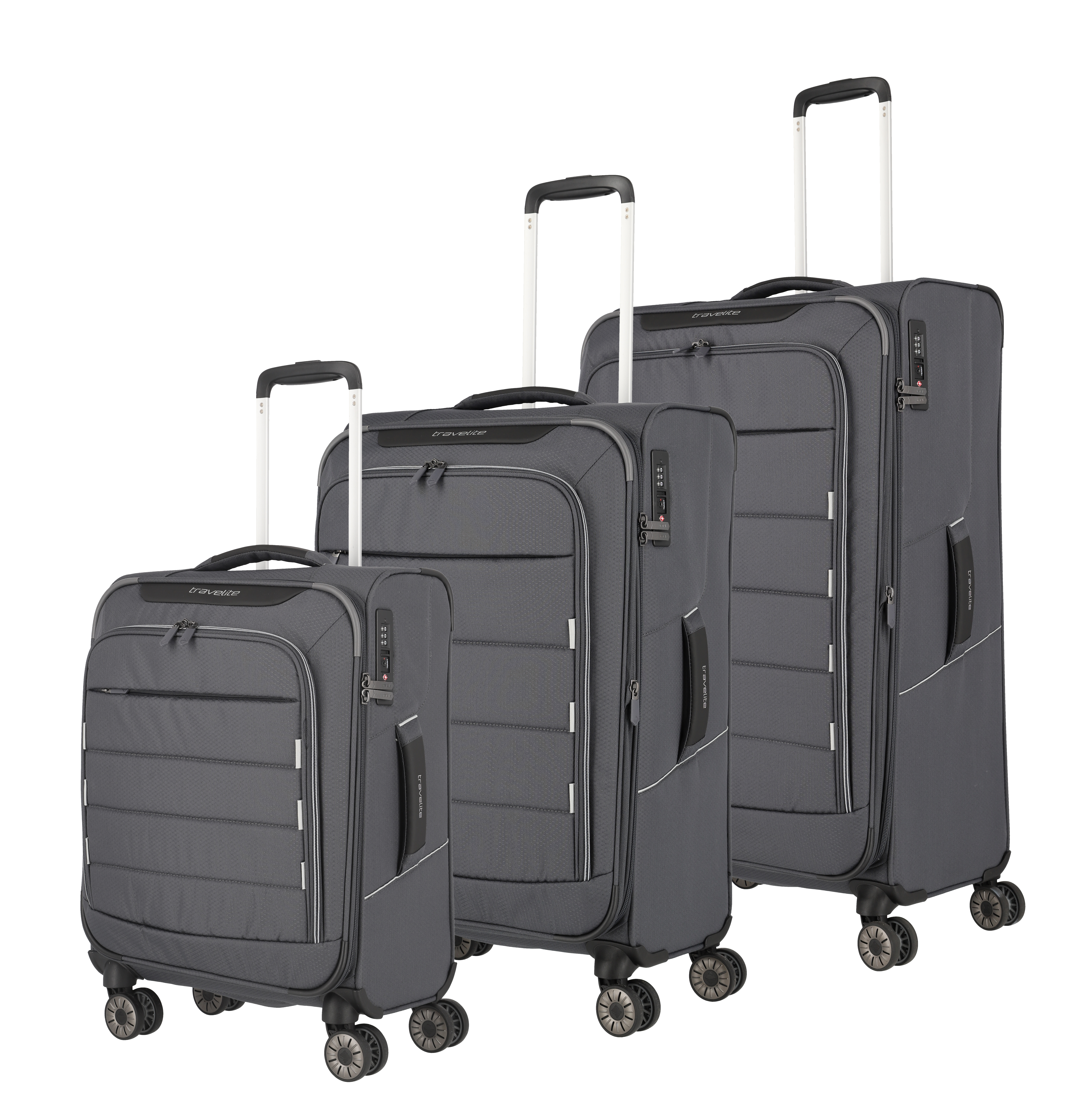 travelite, 3-tlg. Trolleyset SKAII, 4-Rad Trolley, Gipfelgrau